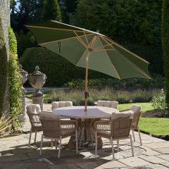 Pacific Lifestyle Riva Teak Round Parasol 3.0m Olive