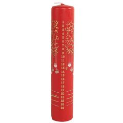 Ivyline Pillar Advent Candle 250/50mm Tree Red
