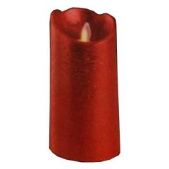 Lumineo Wax Candle With Waving Flame - Red 15CM