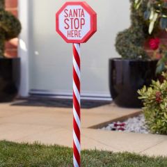 LED Santa Stop Here Sign