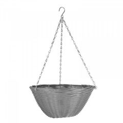 14'' Slate Faux Rattan Basket - Smart Garden