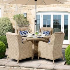 Bramblecrest Somerford 4 Seat Set W 120cm Table & Parasol