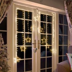 Curtain String Lights Star Warm White
