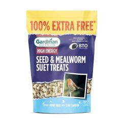 Gardman Seed & Mealworm Suet Treats 500g + 100% Extra Free