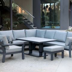 Supremo Como Corner Modular Set with 140x90cm Adjustable Table with Armchair & Stool