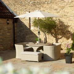 Bramblecrest Tetbury 8 Seat Balcony Set W Parasol - Nutmeg
