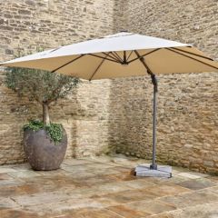 Bramblecrest Truro 3mx3m Square Side Post Parasol Sand with LED