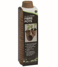 Worth Gardening 24 6cm Round Fibre Pots