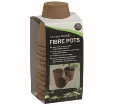 Worth Gardening 12 8cm Round Fibre Pots