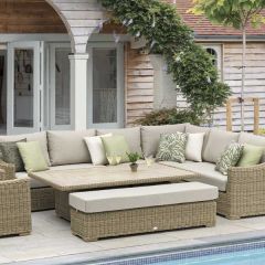 Bramblecrest Fairford L Shape Sofa Corner Set W Rect Piston Table Bench & Sofa Chair