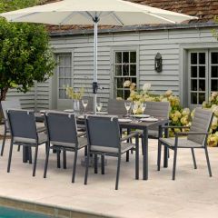 Bramblecrest Zurich 8 Seat Dining Set W 204x95cm Dining Table & Parasol