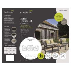 Bramblecrest Cover Zurich 2 Seat Sofa with 2 Sofa Chairs & Coffee Table Set