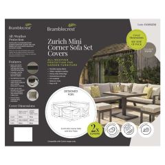 Bramblecrest Cover Zurich Mini Modular Sofa with 2 Stools & Mini Piston Table Set - Khaki