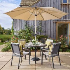 Bramblecrest Zurich 4 Seat Set W 110cm Dining Table & Parasol