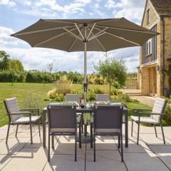 Bramblecrest Zurich 6 Seat Set W 164x95cm Dining Table & Parasol