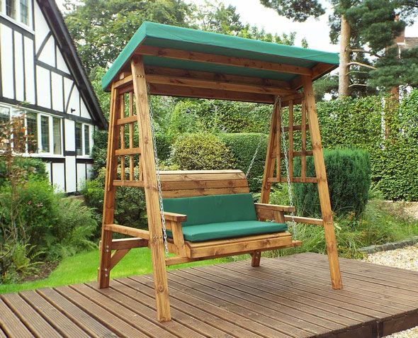 Charles Taylor Dorset 2 Seat Swing Green with 2 Seat Cushions