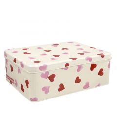 Pink Hearts Biscuit Tin with Mini Biscuits
