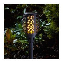 Compact Black Flaming Torch 4 Pack - Smart Solar