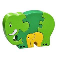 Green Elephant & Baby Jigsaw - Lanka Kade
