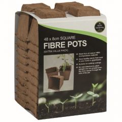 Worth Gardening 48 8cm Square Fibre Pots (Extra Value Pack)