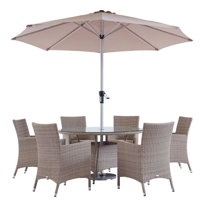 Bramblecrest Devonshire Round 6 Seater Dining Set